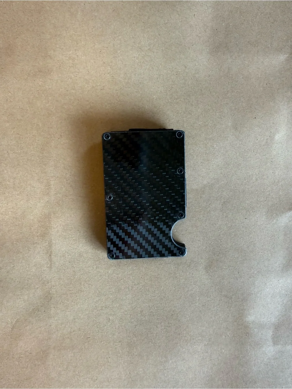 Slim Carbon Fiber Wallet with Money Clip - Black